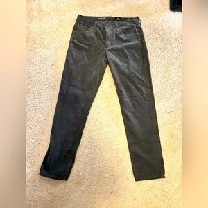 AG Prima Cigarette Ankle Gray Corduroy Pants